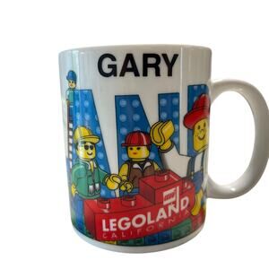 Legoland California Coffee Mug 1998 GARY Bright Colors Construction Workers